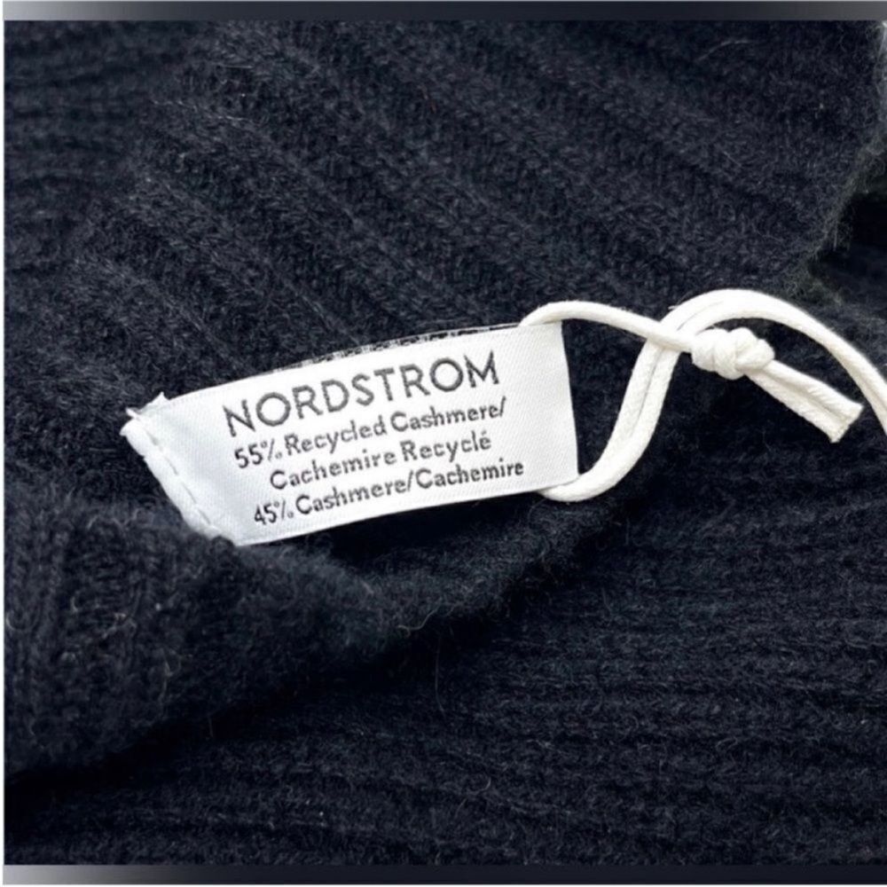 NWT Nordstrom Cashmere Beanie Black - Picture 8 of 10